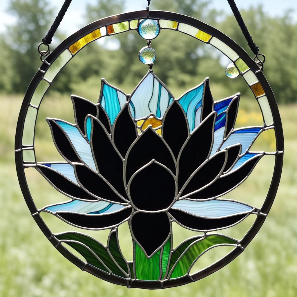 Stained Glass Black Lotus Ai Generated Artwork Nightcafe Creator 0222