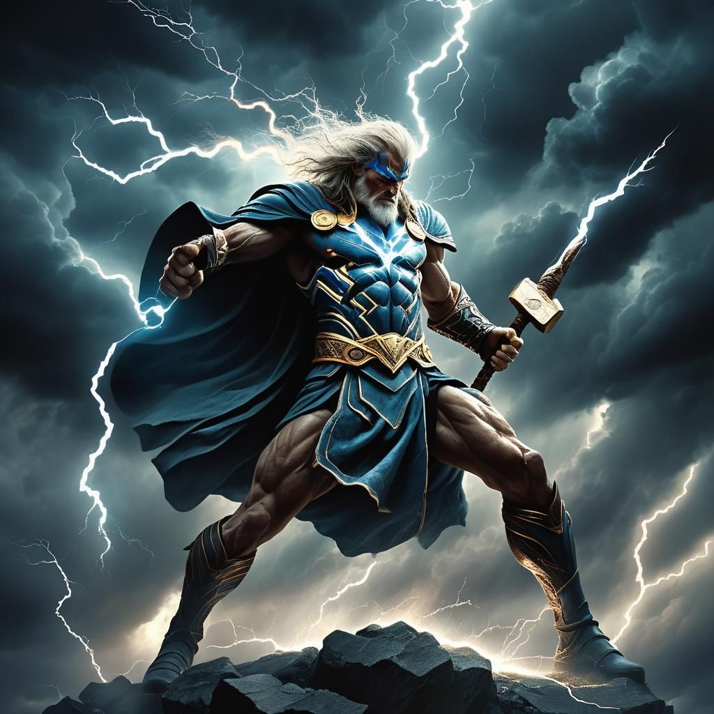 Thor the thunder God in action
