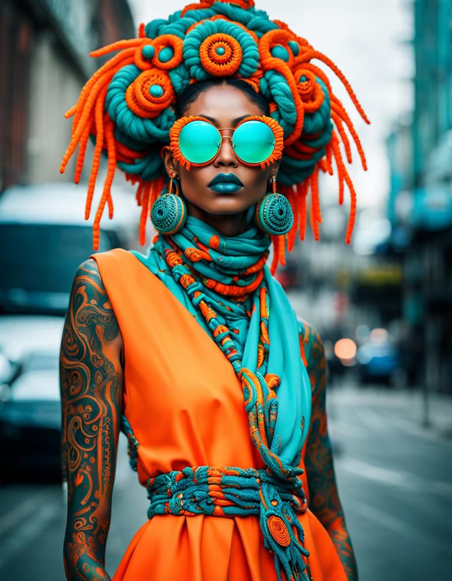 Fashion photography Haute Couture Neon Crochet