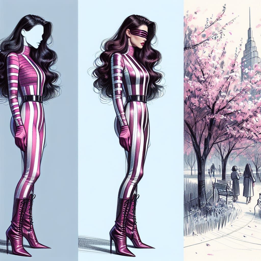 A conceptual mixed style work in 3 colours (a beautiful whit...