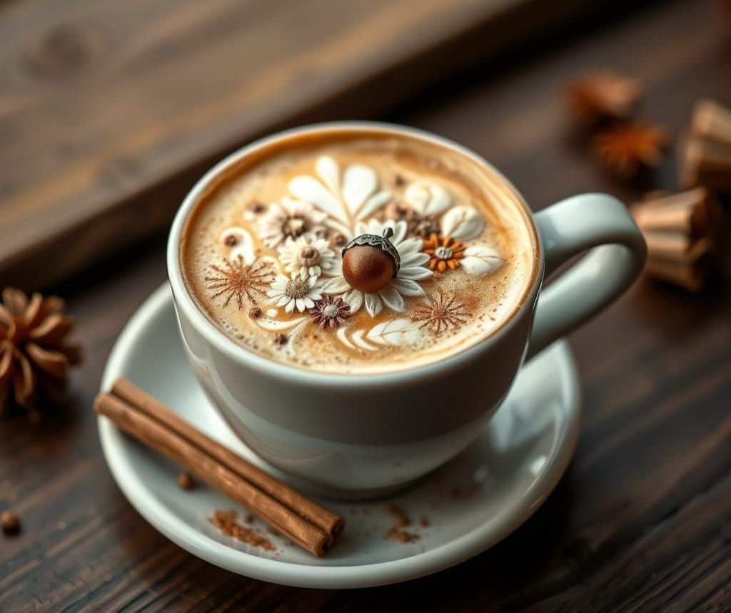 flower spice latte art 🍂☕🍂  by @bronfoth