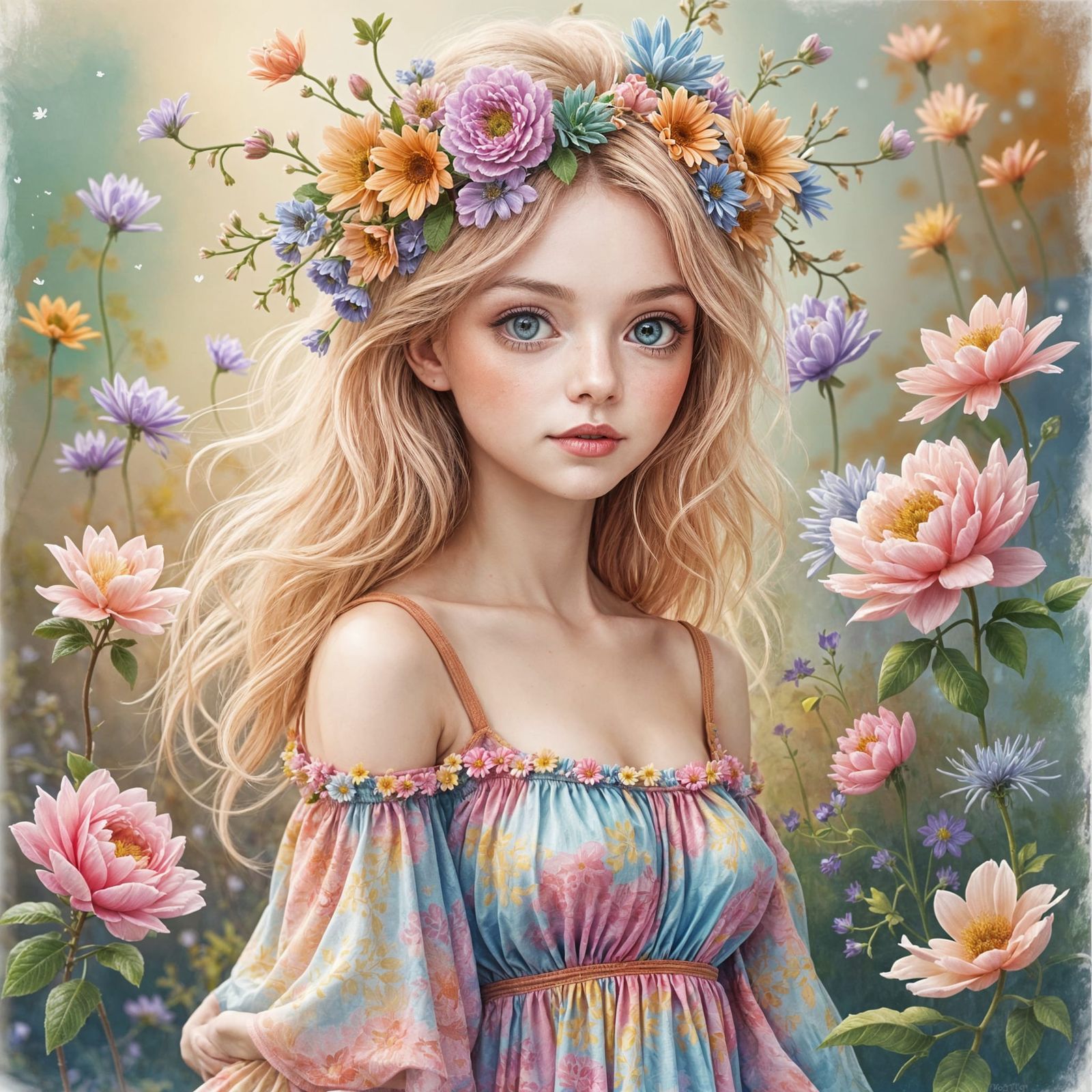 Floral Fairy Dreamscape: A Whimsical AI Creation
