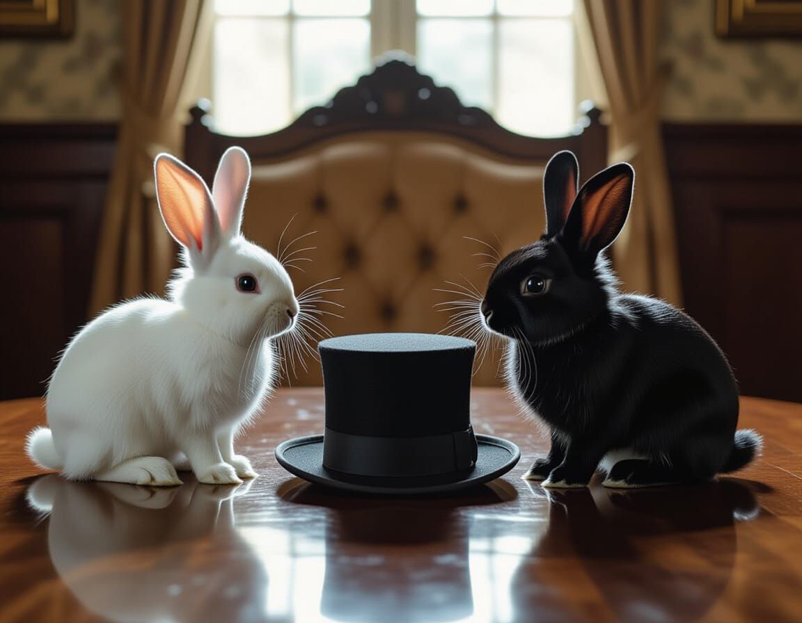 Two rabbits, one hat  by @Mortimer