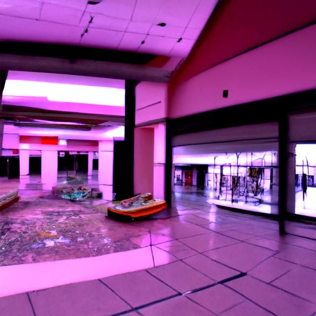 Abandoned mall liminal space 8k photograph