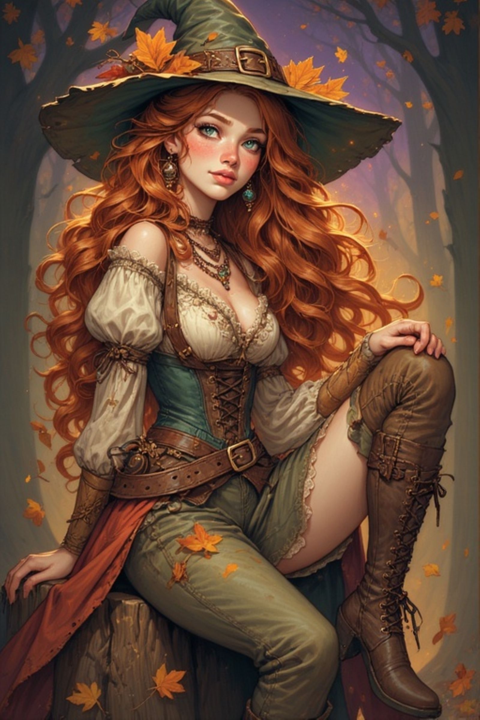 An enchanting autumn witch
