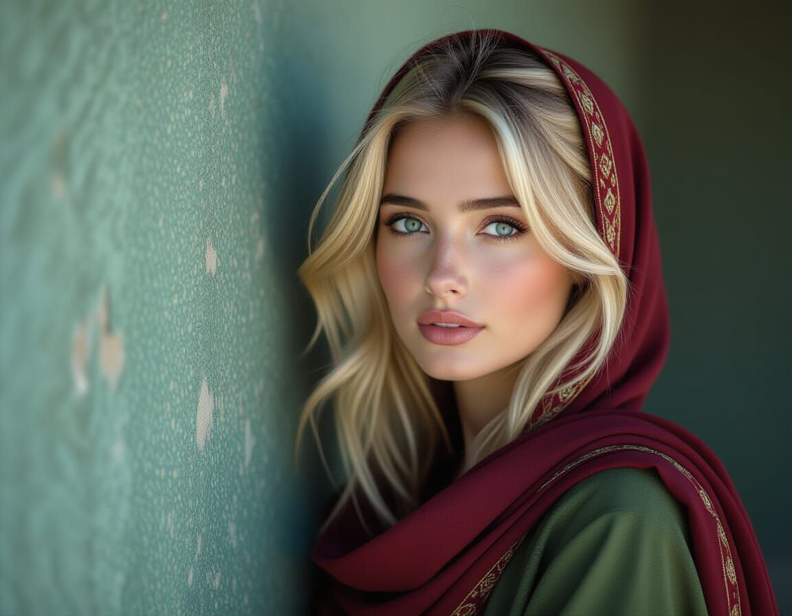 Afghan Girl Portrait in Steve McCurry Style