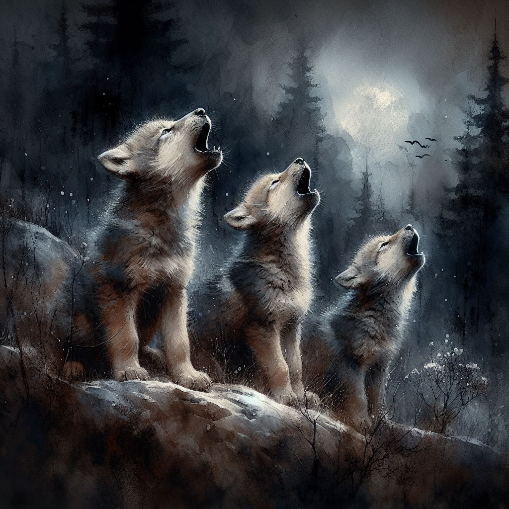 First Howl  by @mightyminimoose