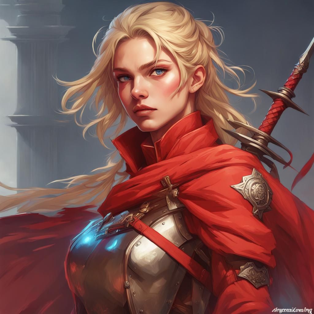 Girl with blond hair, one eyeblue, other eye with a patch   ...