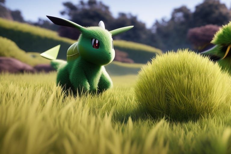 Grass type Pokémon ready for battle