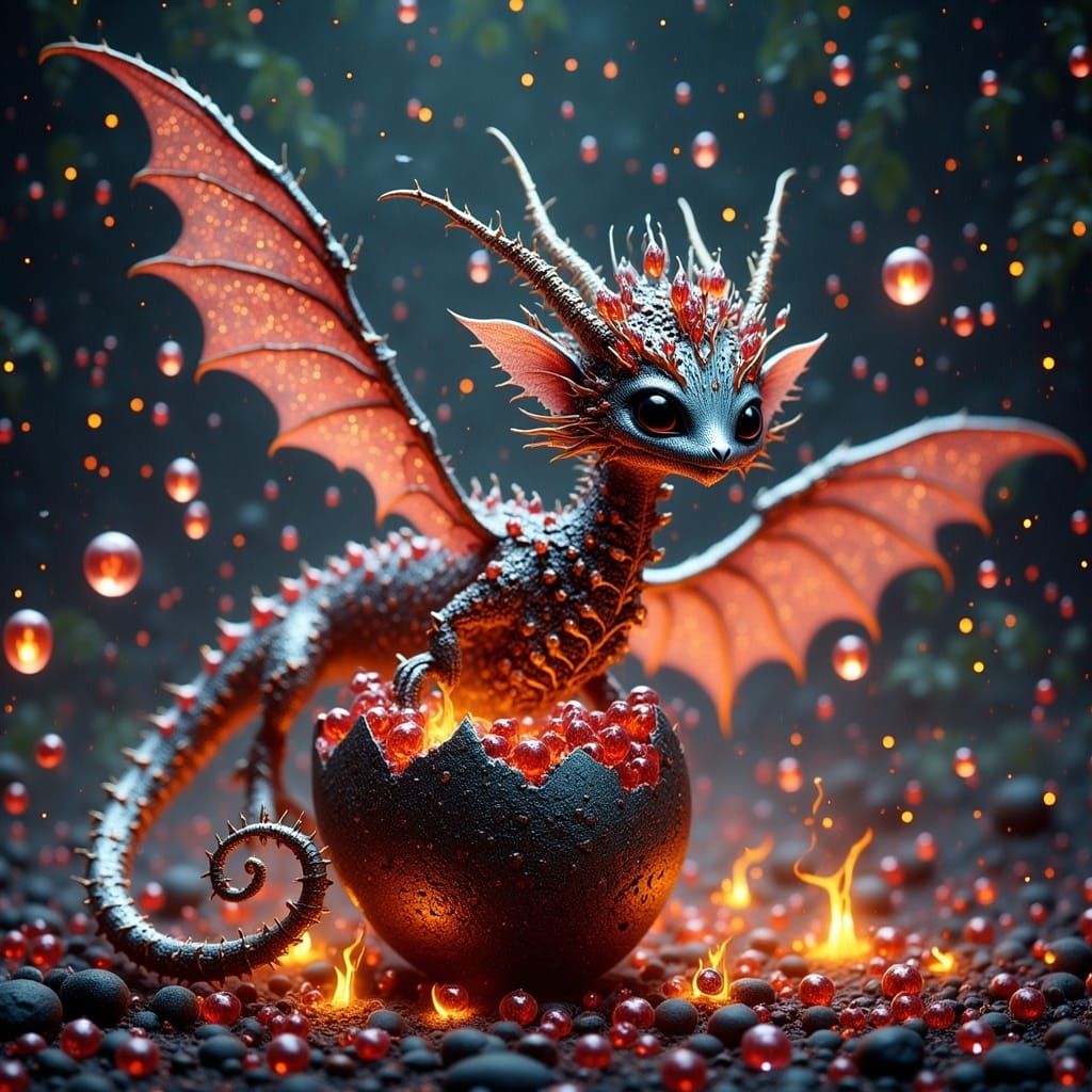 Cute fire dragon  by @Ahriman