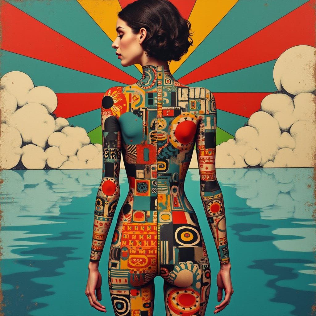 Abstract Woman Portrait in Geometric Style