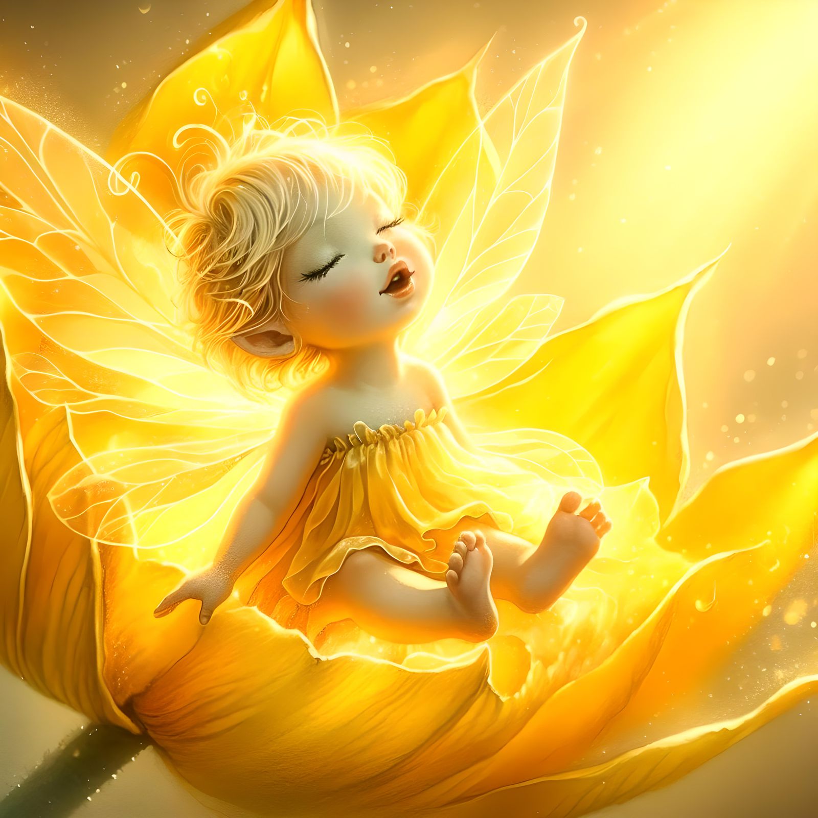 Little tulip fairy basking in the sunshine