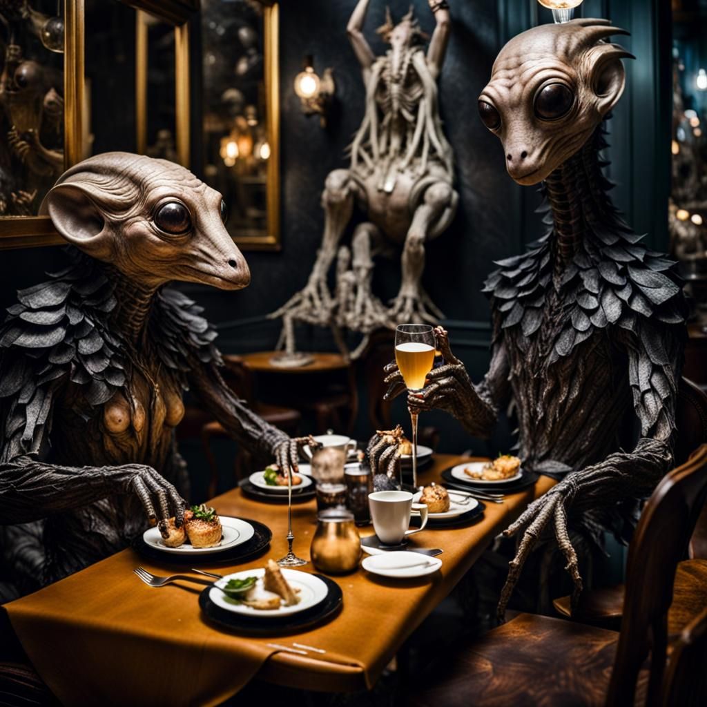 Officers of a new Ship: docked @ Bistro's Presence in Orbit.