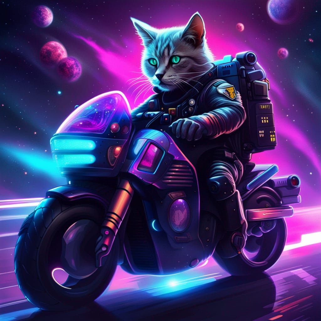 Space Police Cat On Patrol  by @Eye Voodoo