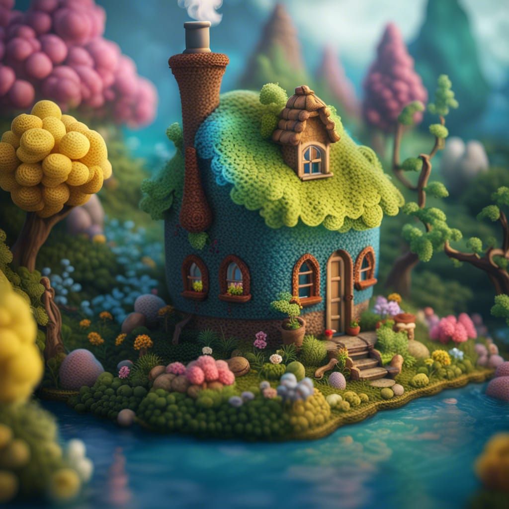 Crochet cabin
