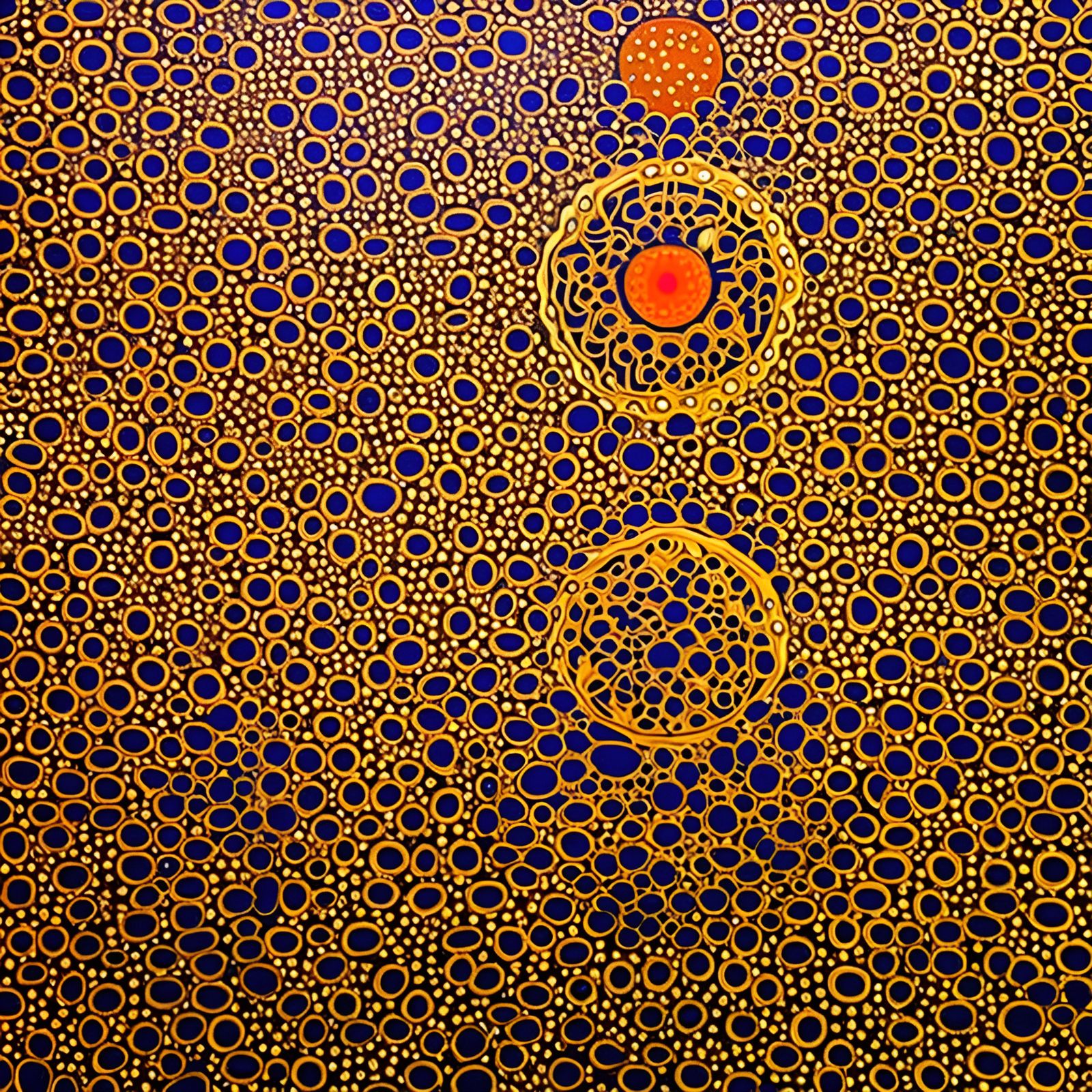 FLUORESCENT NIGHTS 
Gustav Klimt, oil on canvas, hyperdetail...