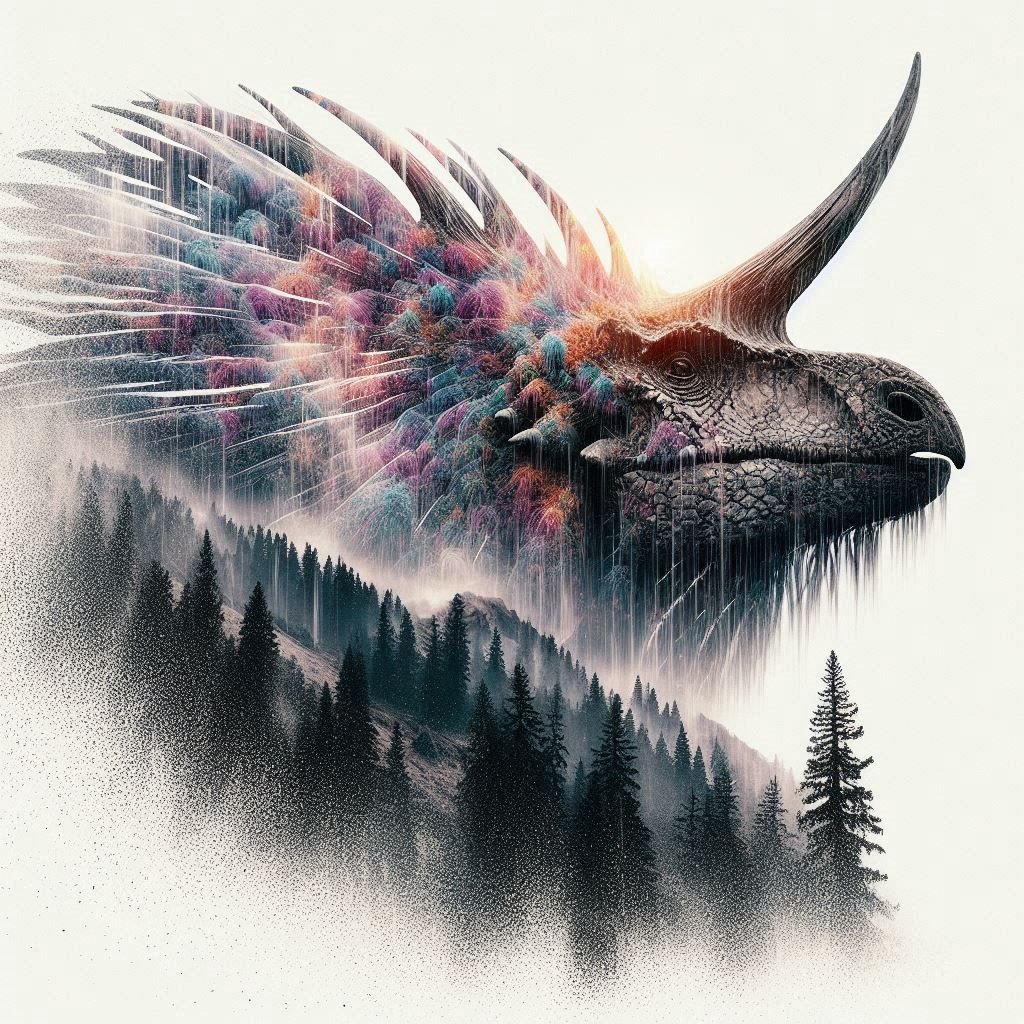 double exposure beautiful fantasy DALL-E 3 portrait landscap...
