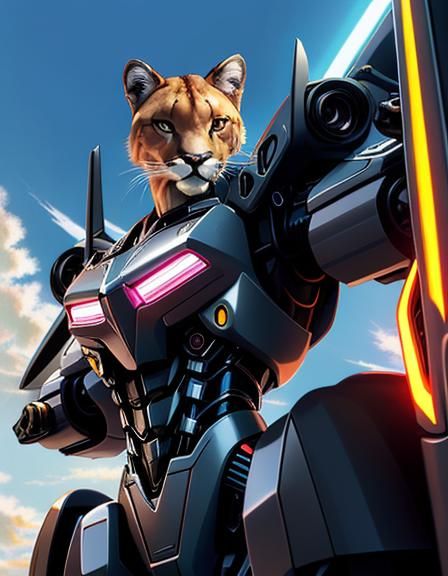 streamline Anthropomorphic Cougar Transformers aerodynamic p...
