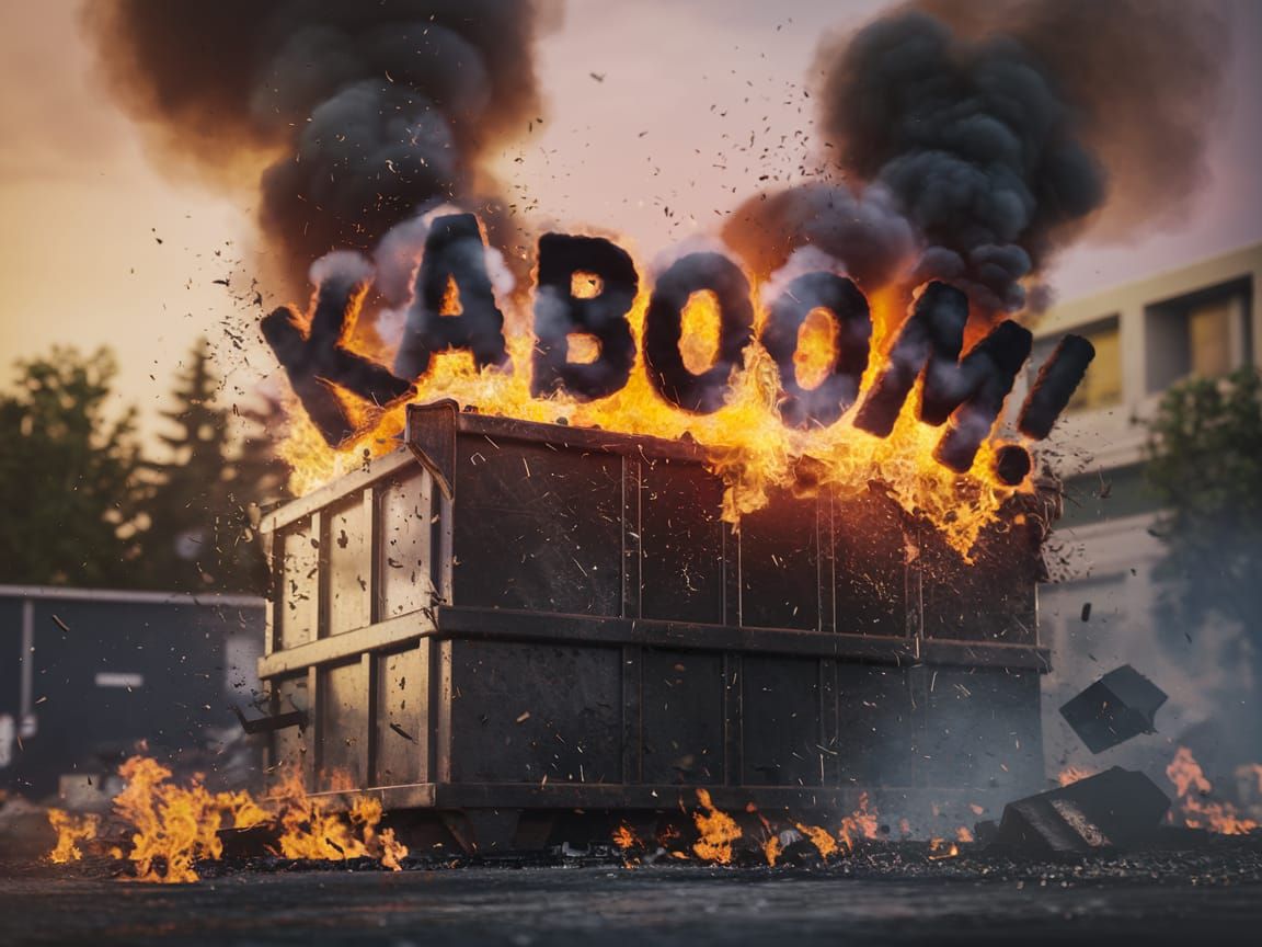 Hot mess of a dumpster fire  by @StriderAiArt