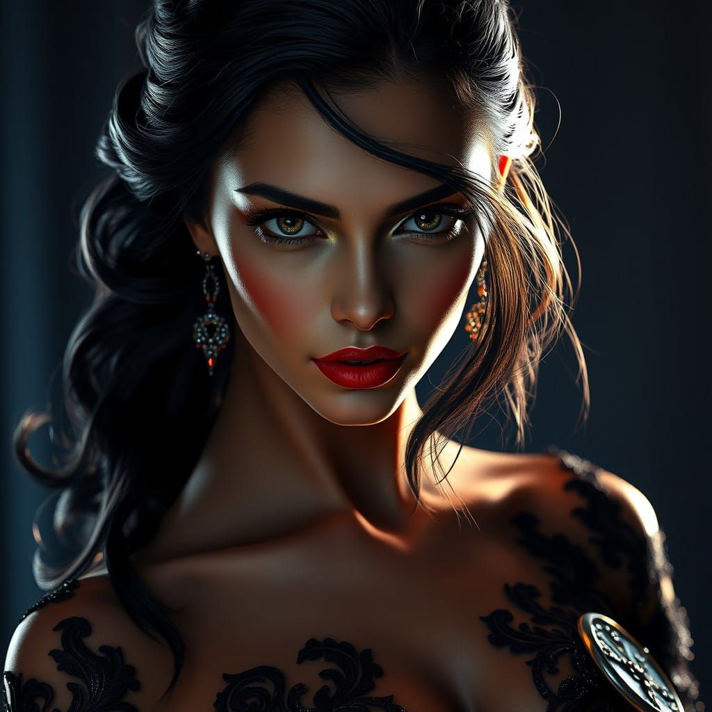 Breathtaking Portrait of a Woman in a Show-Stopping Evening....
