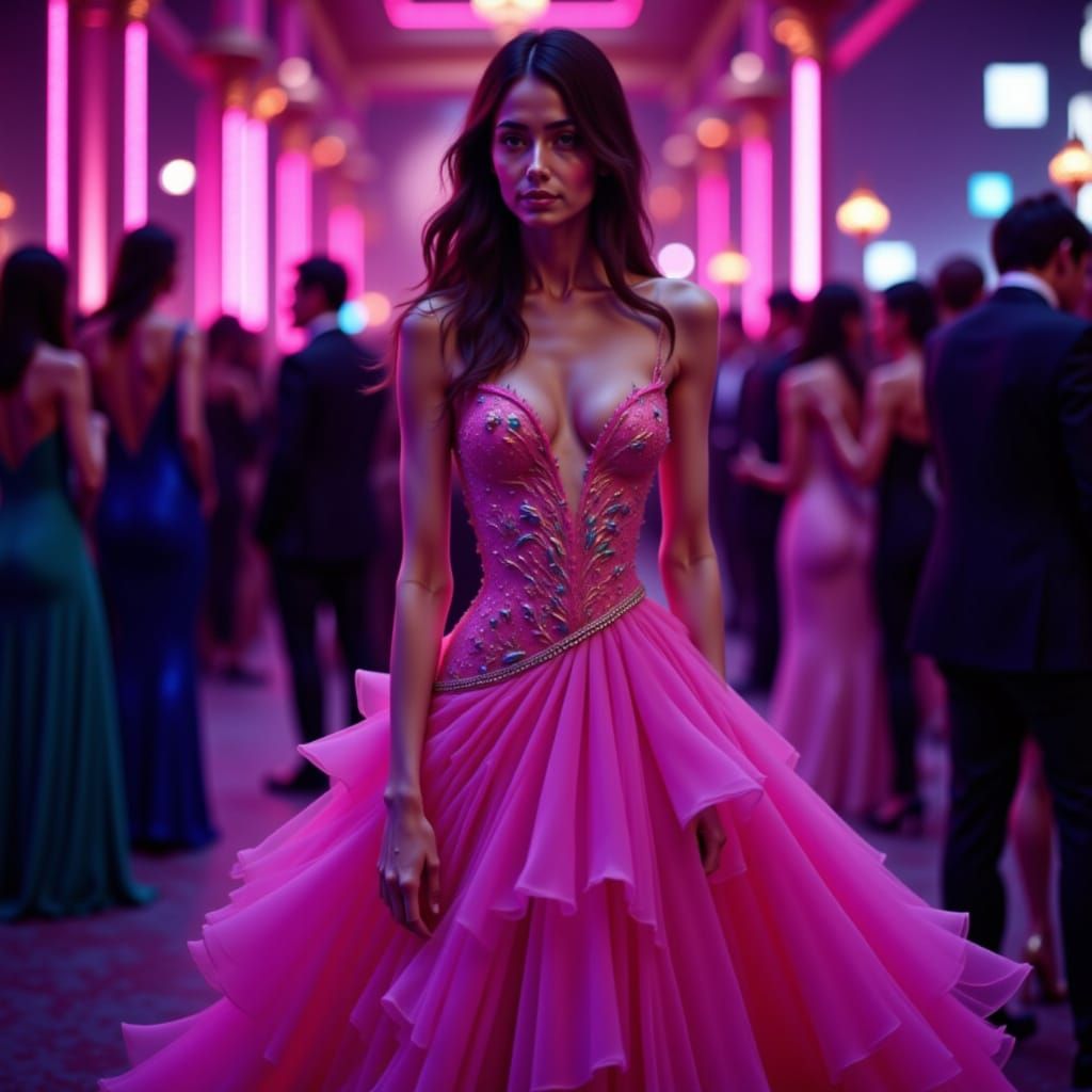 Stylized woman with designer outfit beauty at a event <lora:Fiona Fantasy:1.0>