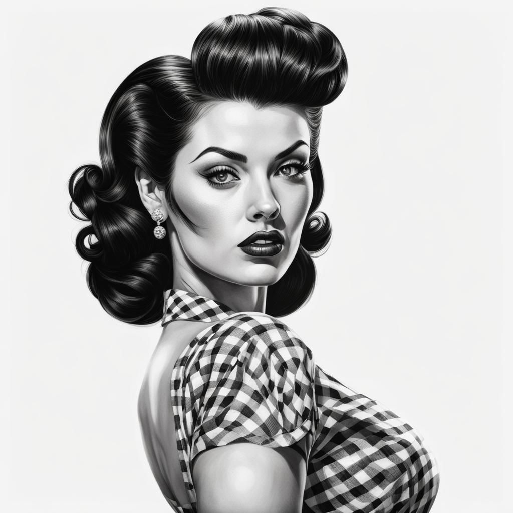 Pinup girl in rockabilly style.