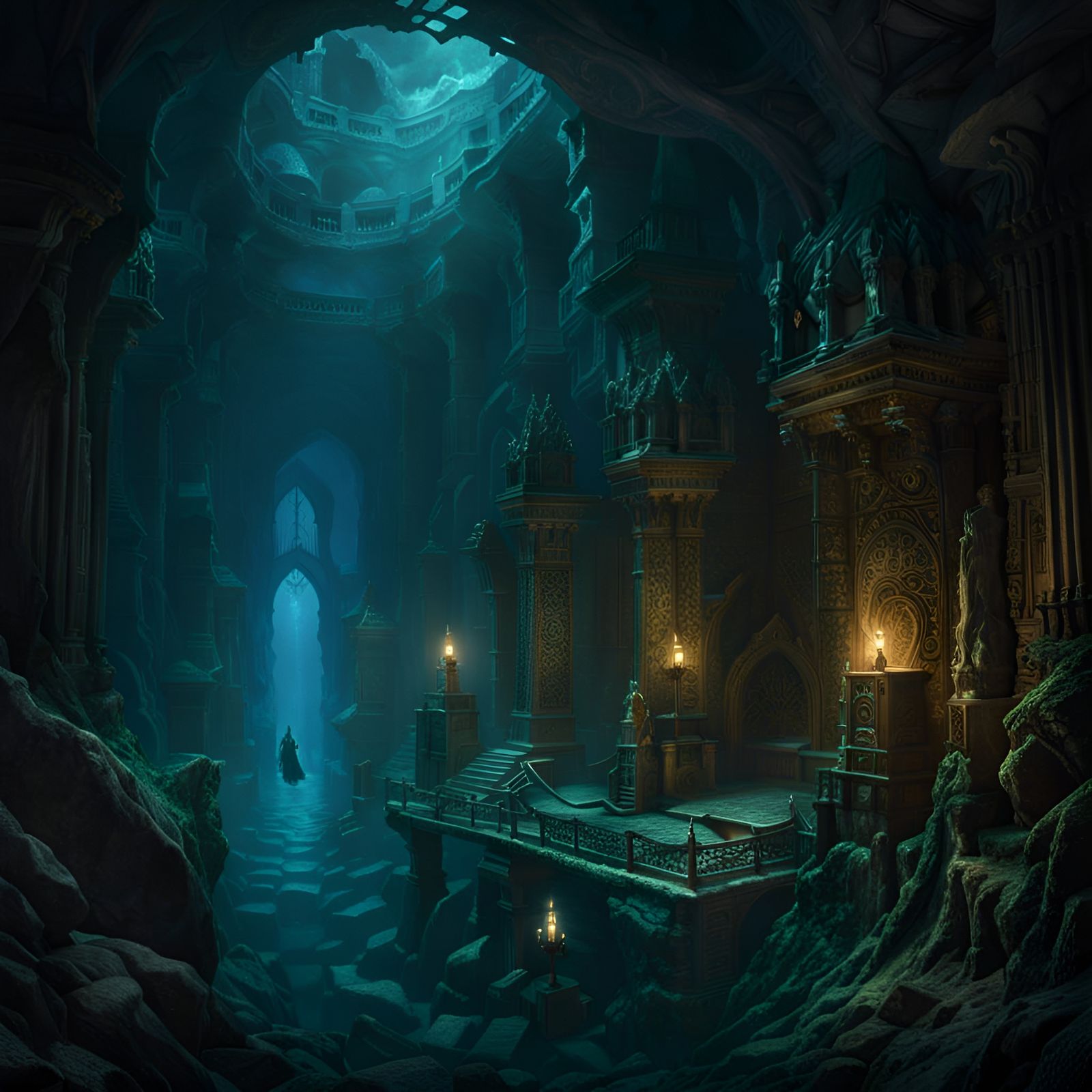 Forgotten Underwater Realms of the occult in the deep submer...