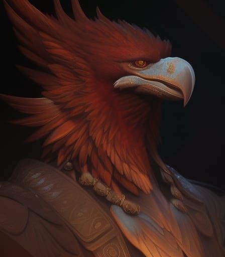 red griffin portrait - AI Generated Artwork - NightCafe Creator