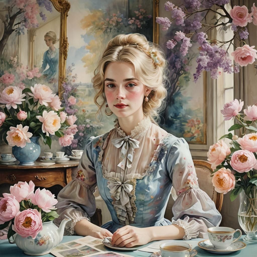 Laura finishing her tea ____