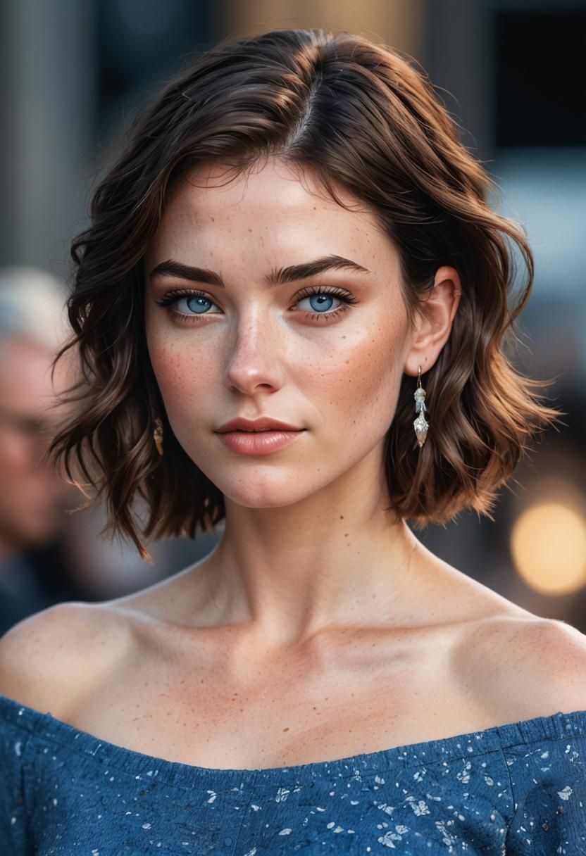 Beauty Brunette blue eyes