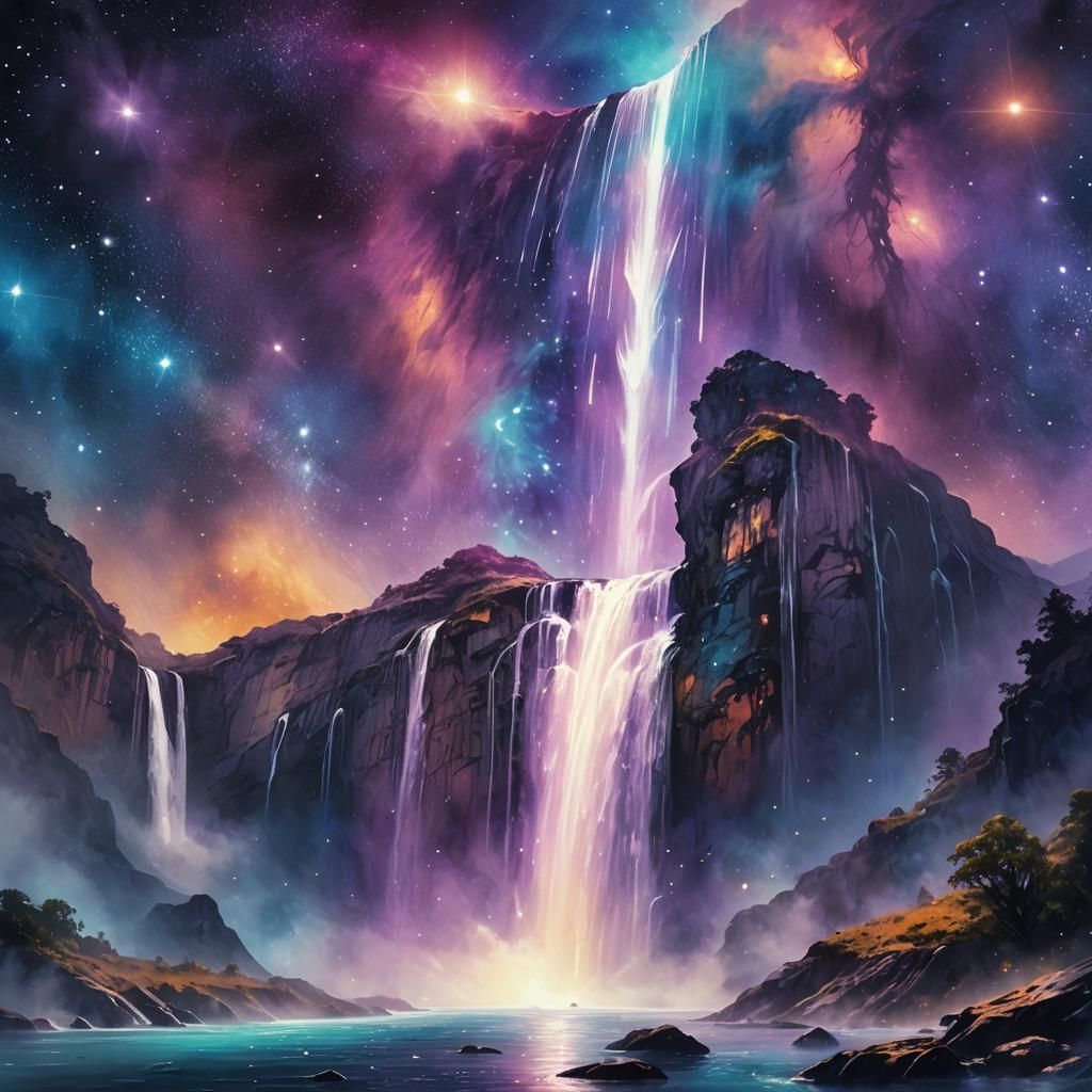 Incredible Space Waterfall  by @TR511