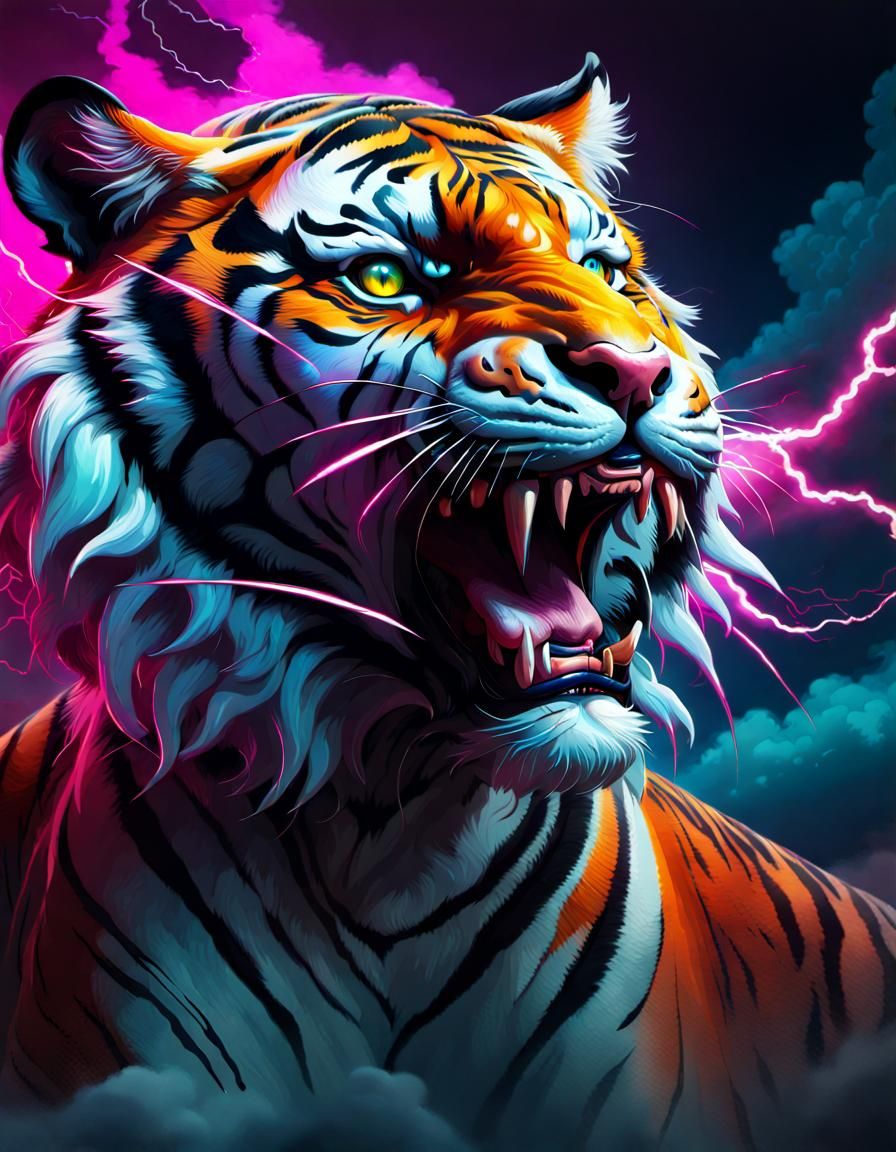 Tigers Fury - AI Generated Artwork - NightCafe Creator