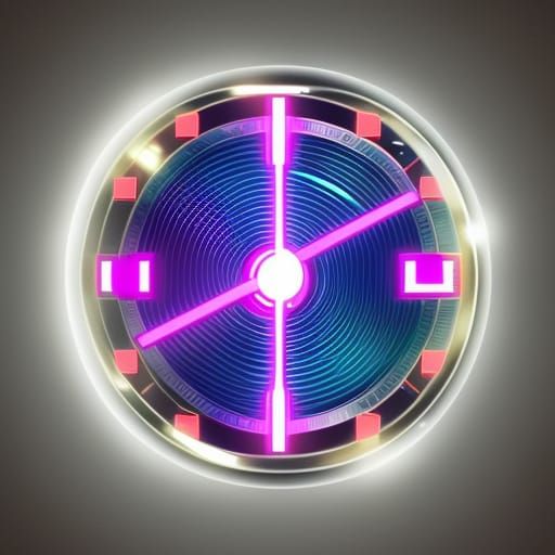 Digital retro futuristic clock
