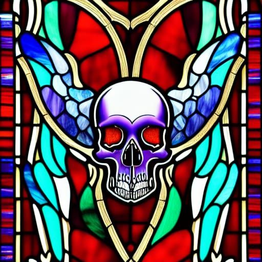 stained glass skull 18