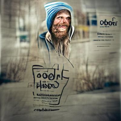 creative social hobo portrait advertisement