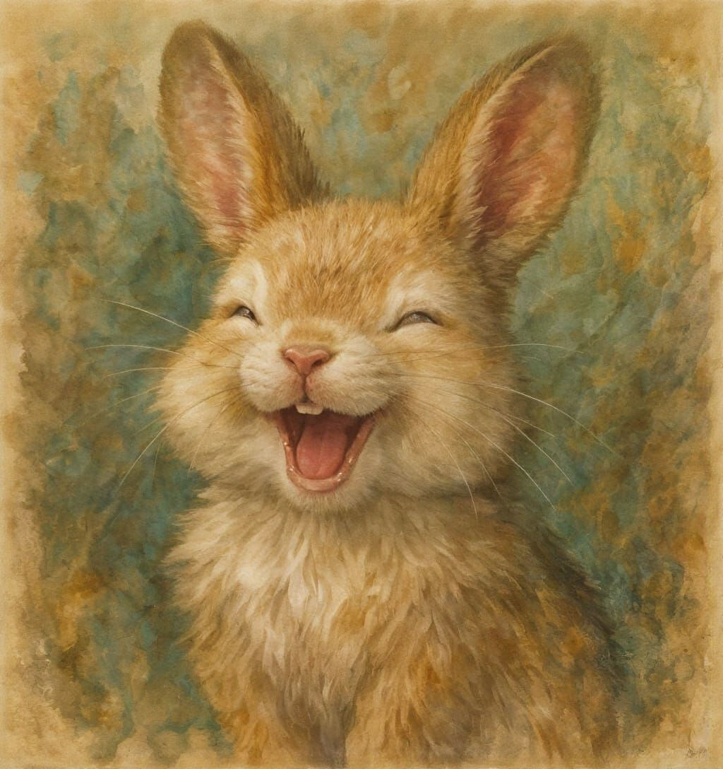 An Adorable Laughing Bunny: