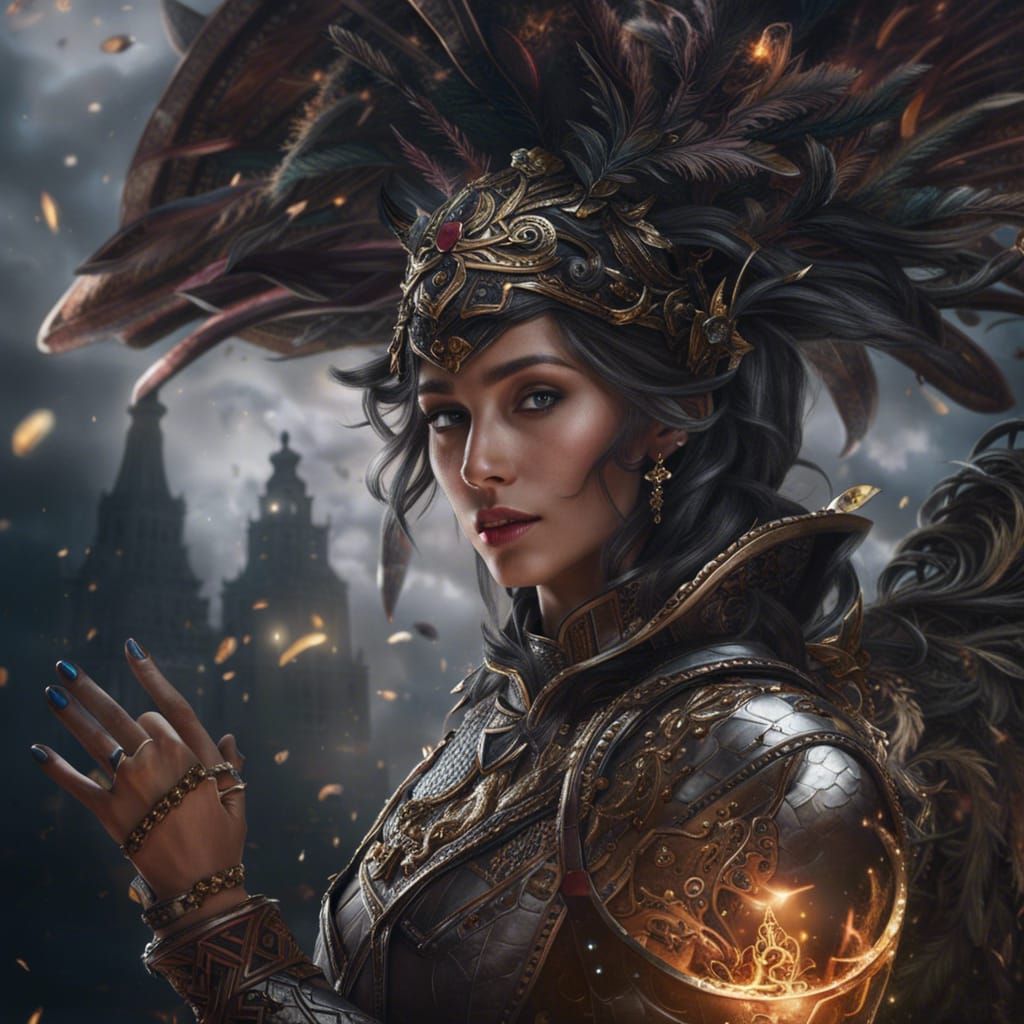 Extraterrestrial Cyborg Portrait in Ornate Armour