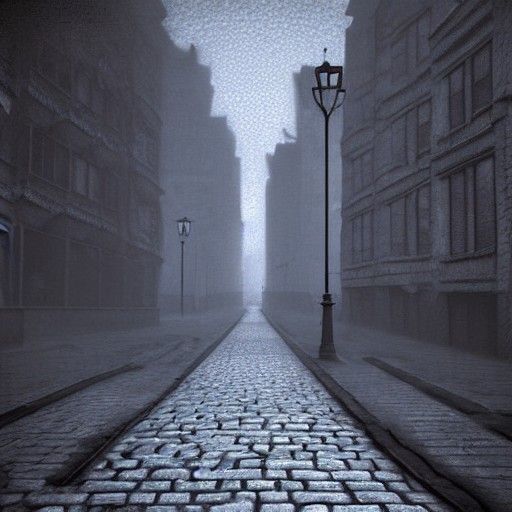 1880s misty London street