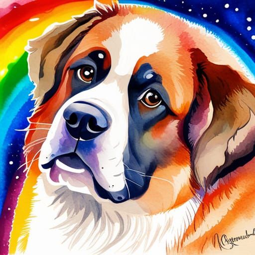 Watercolour Saint bernard