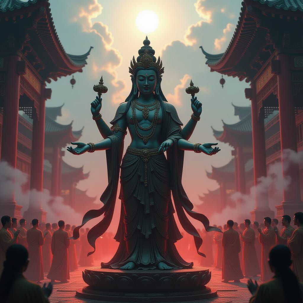 Ksitigarbha Bodhisattva in Trayastrimsa Heaven