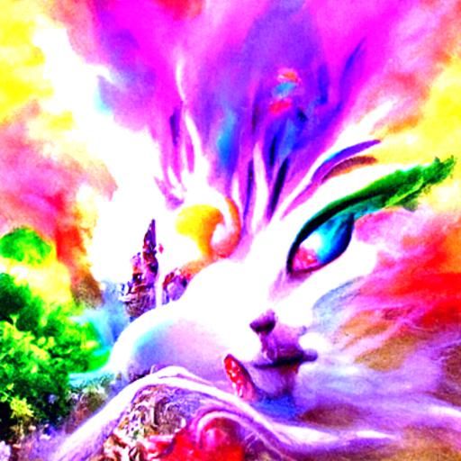 colorful cat godess