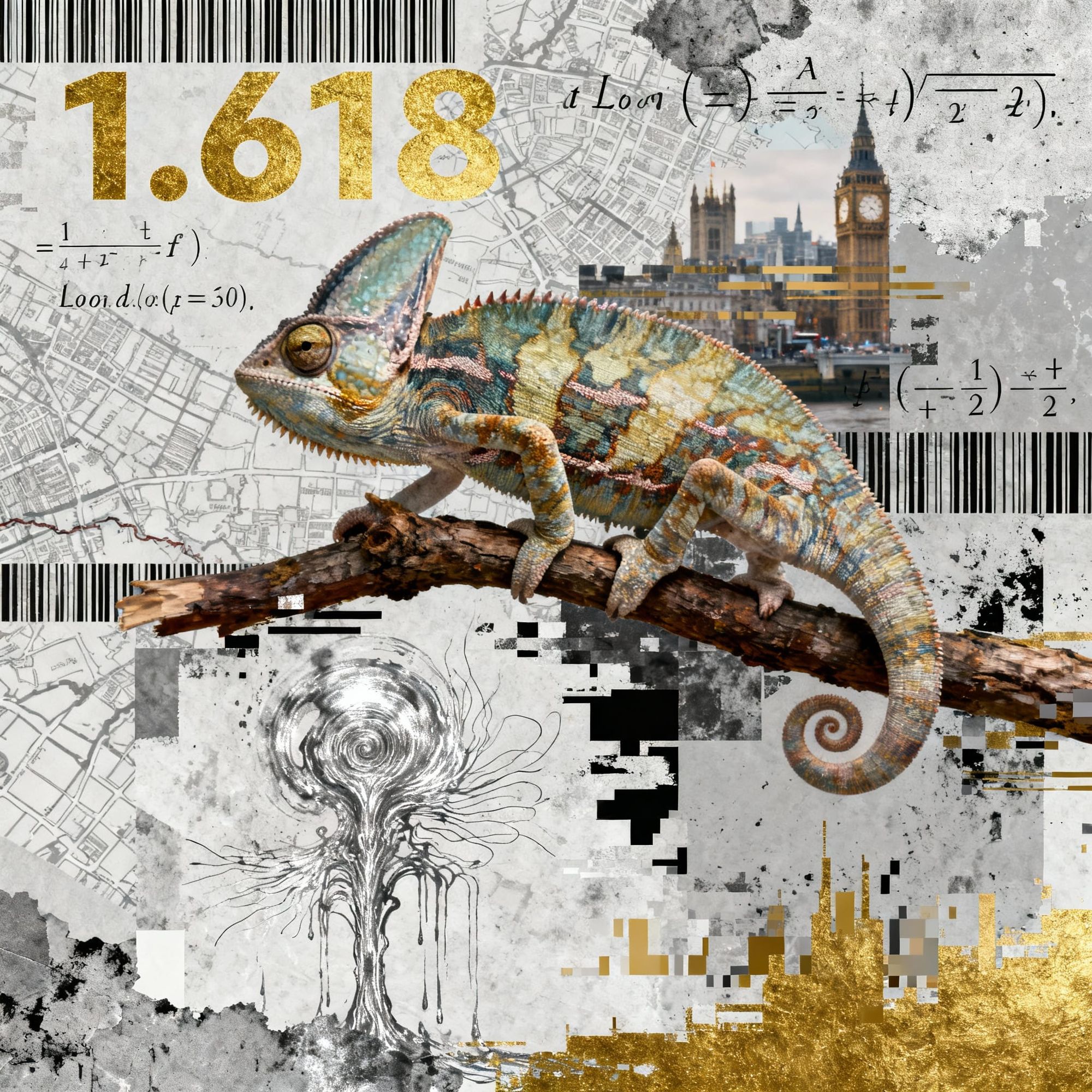 Abstract canvas for little chameleon