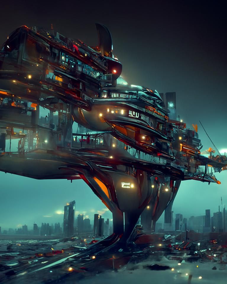 Docked colony ship - AI Generated Artwork - NightCafe Creator