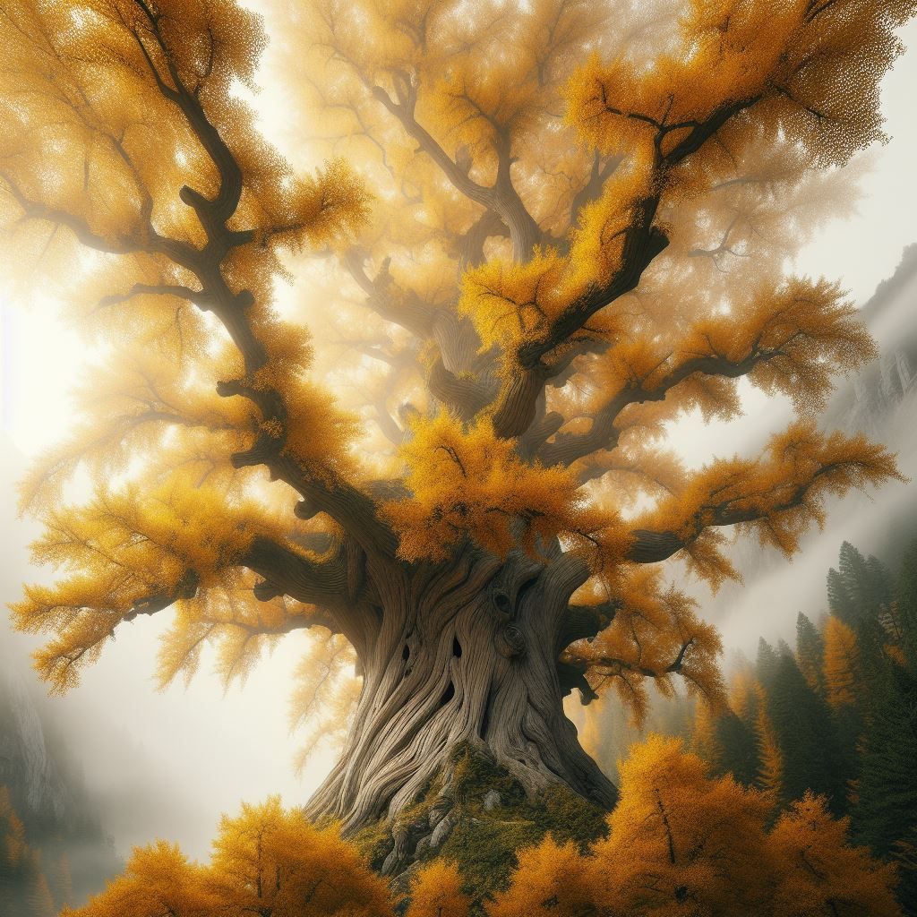 A massive ancient Ginkgo biloba