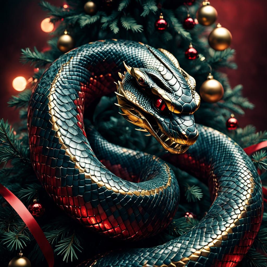 A Christmas tree with a twist - it's made entirely out of snake's skin.   by @niles cc lover