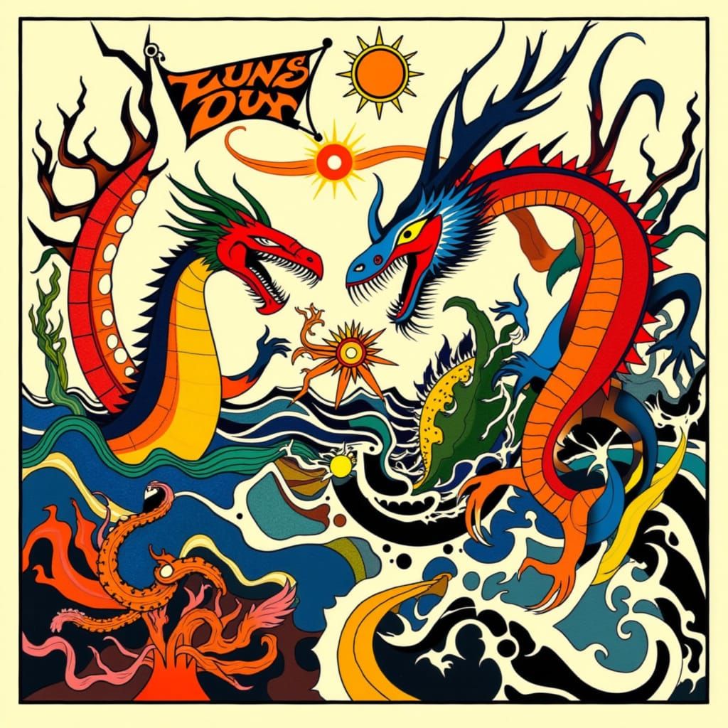 <lora:DRAGON BATTLE:1.0> Corn maze