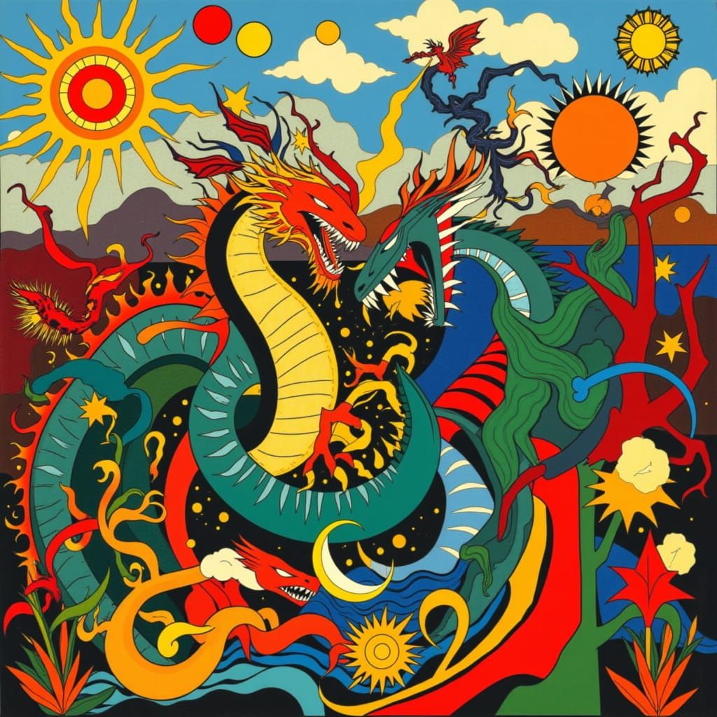 <lora:DRAGON BATTLE:1.0>