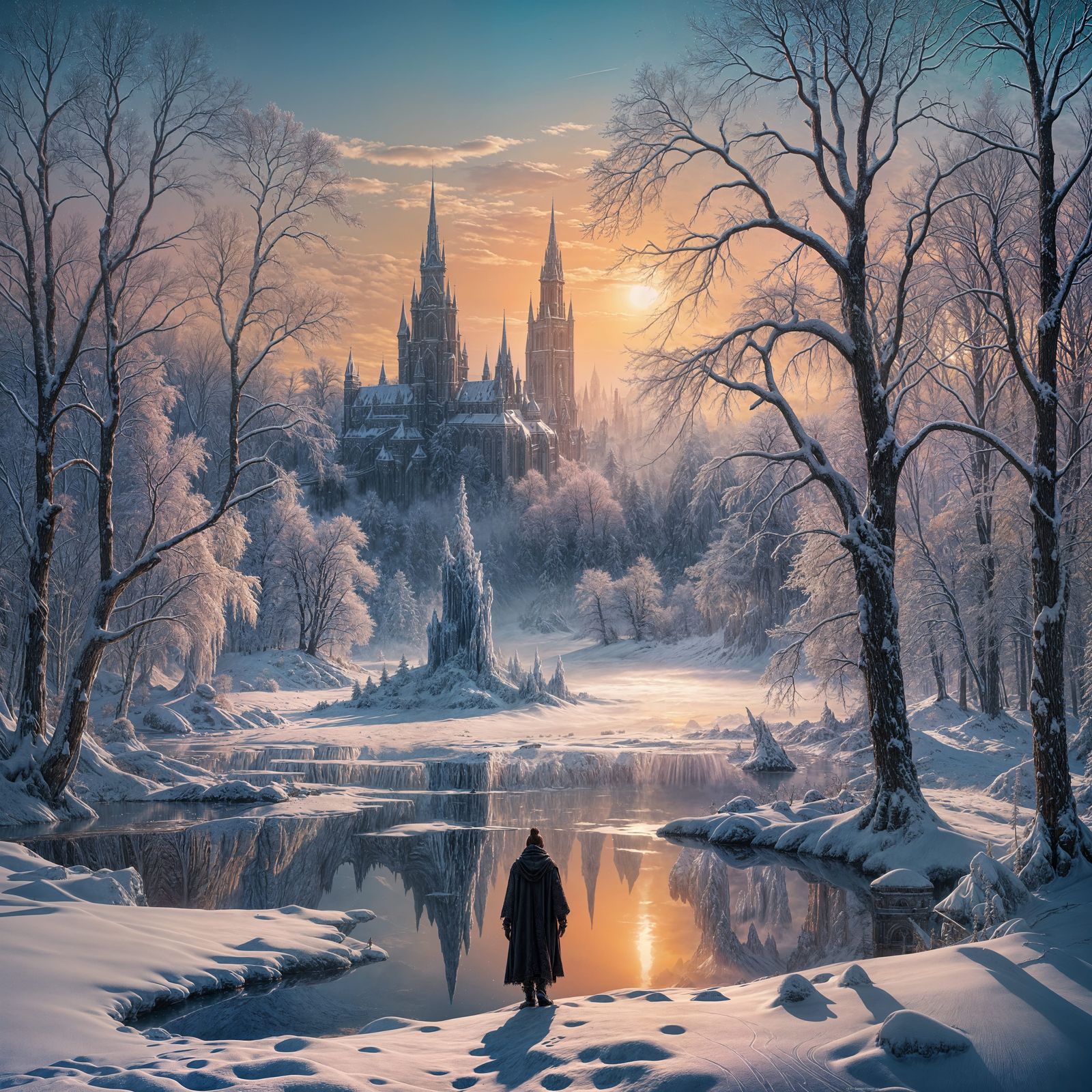 Winter detailed matte painting, deep color, fantastical, int...