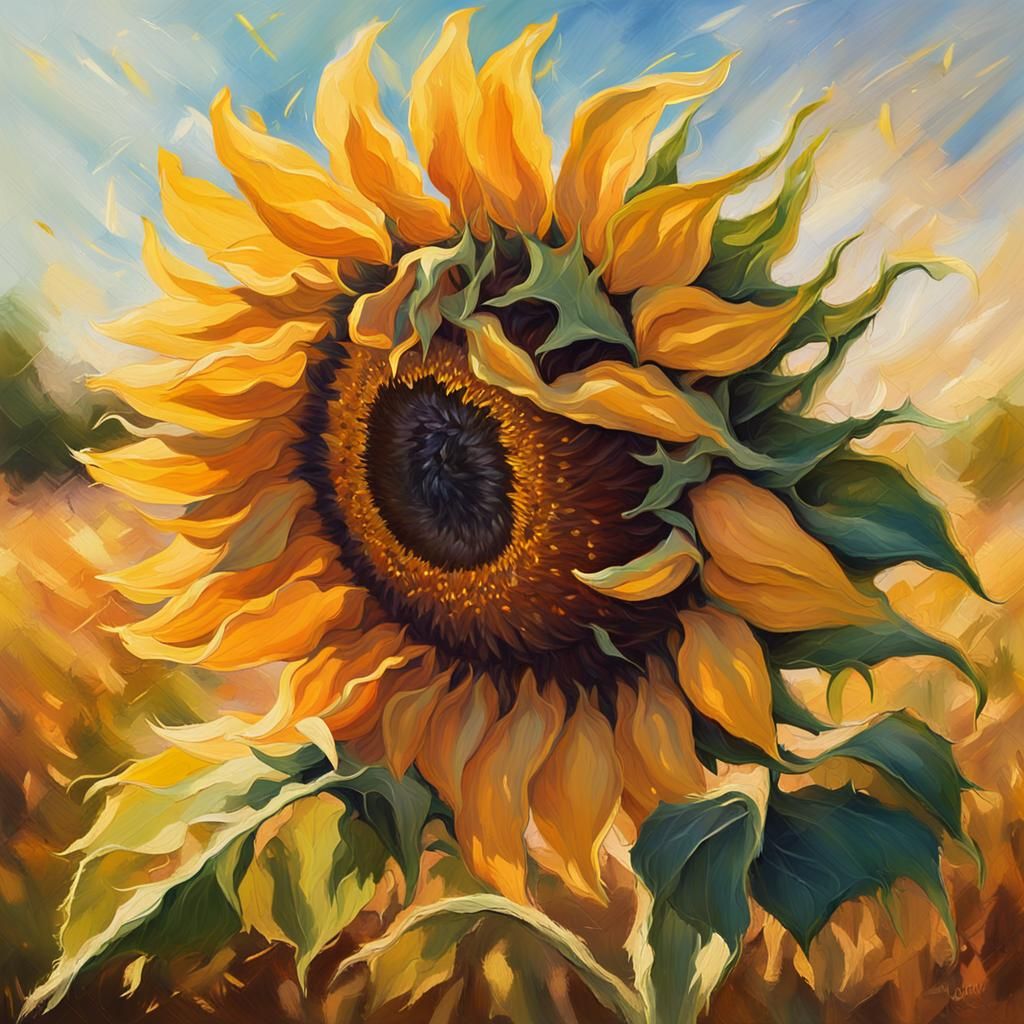 gentle breeze surrounded the sunflower