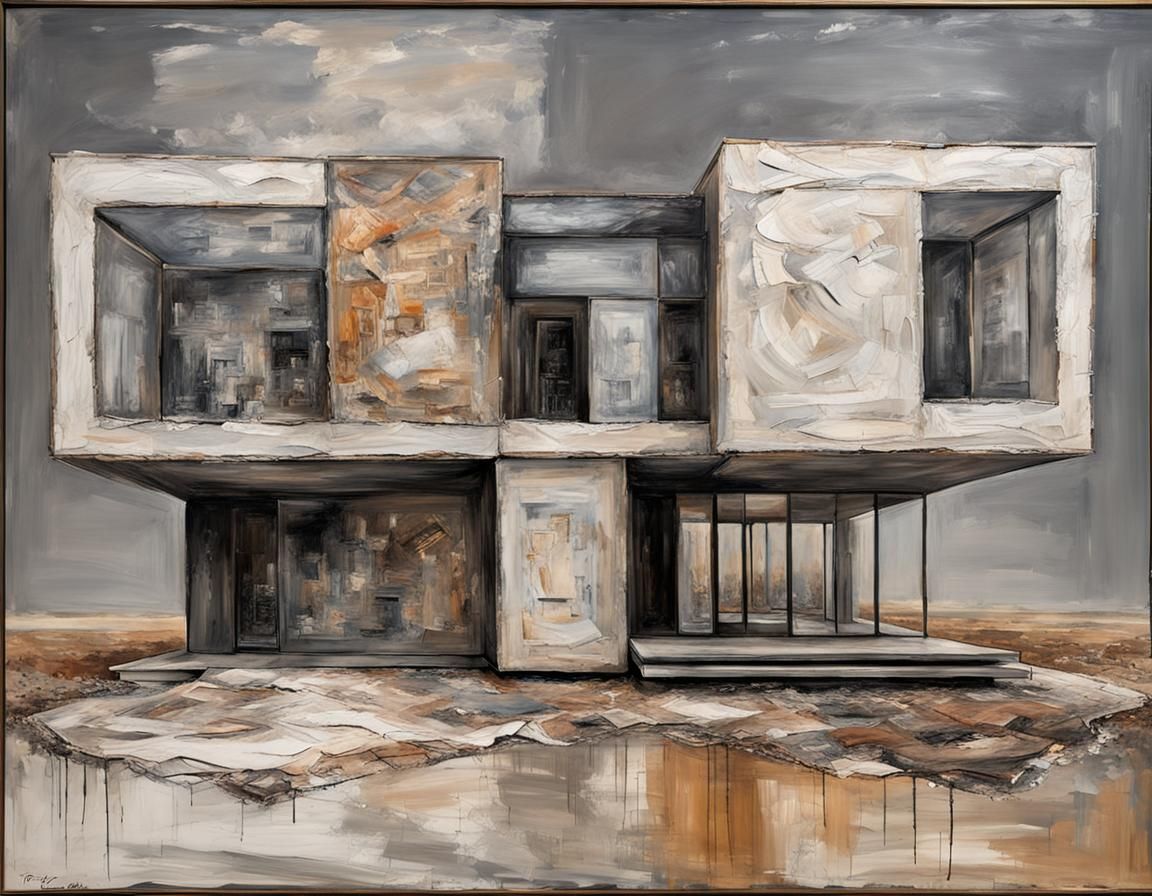 “ An expressionist painting of modern architecture”